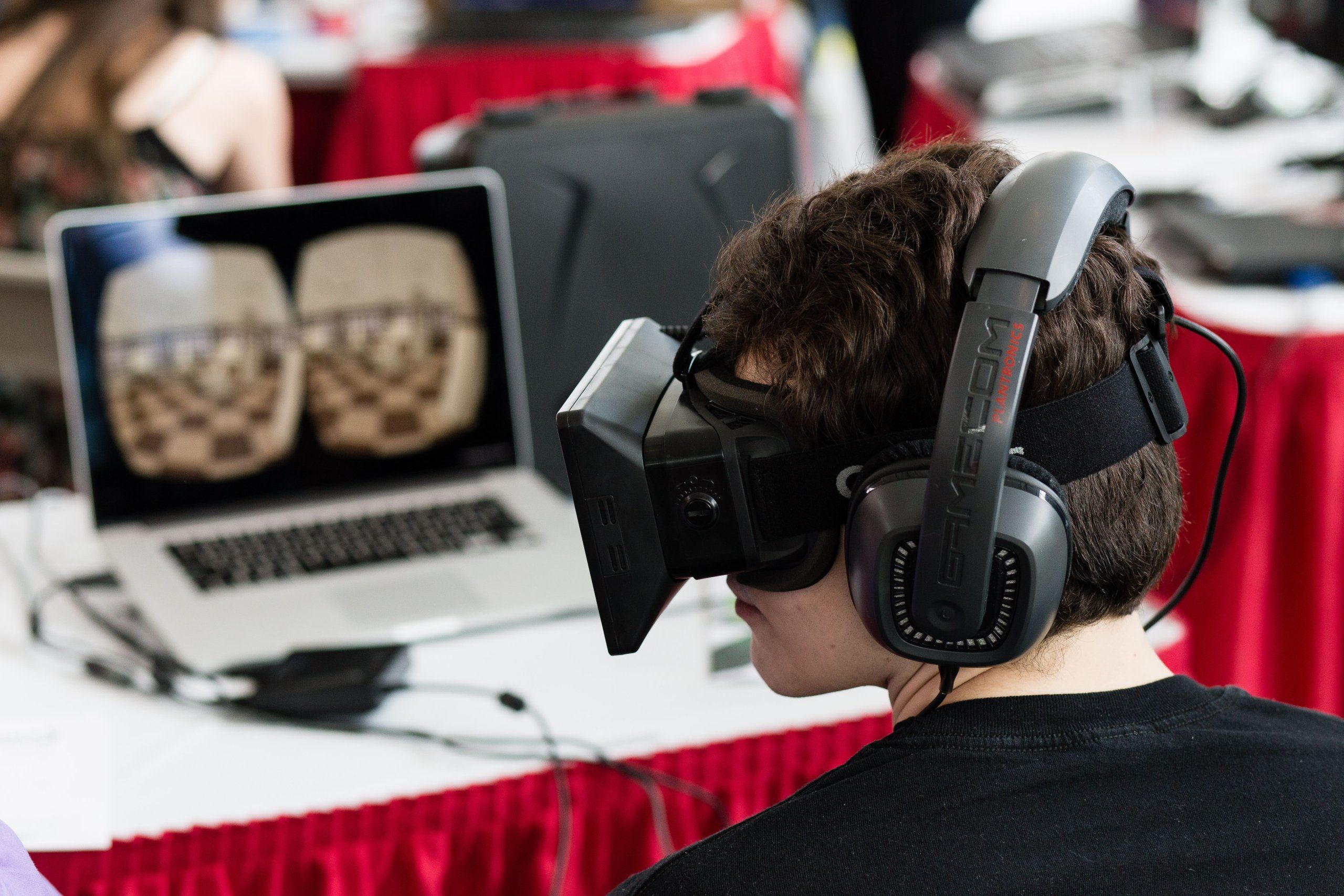 Person with a VR headseat on