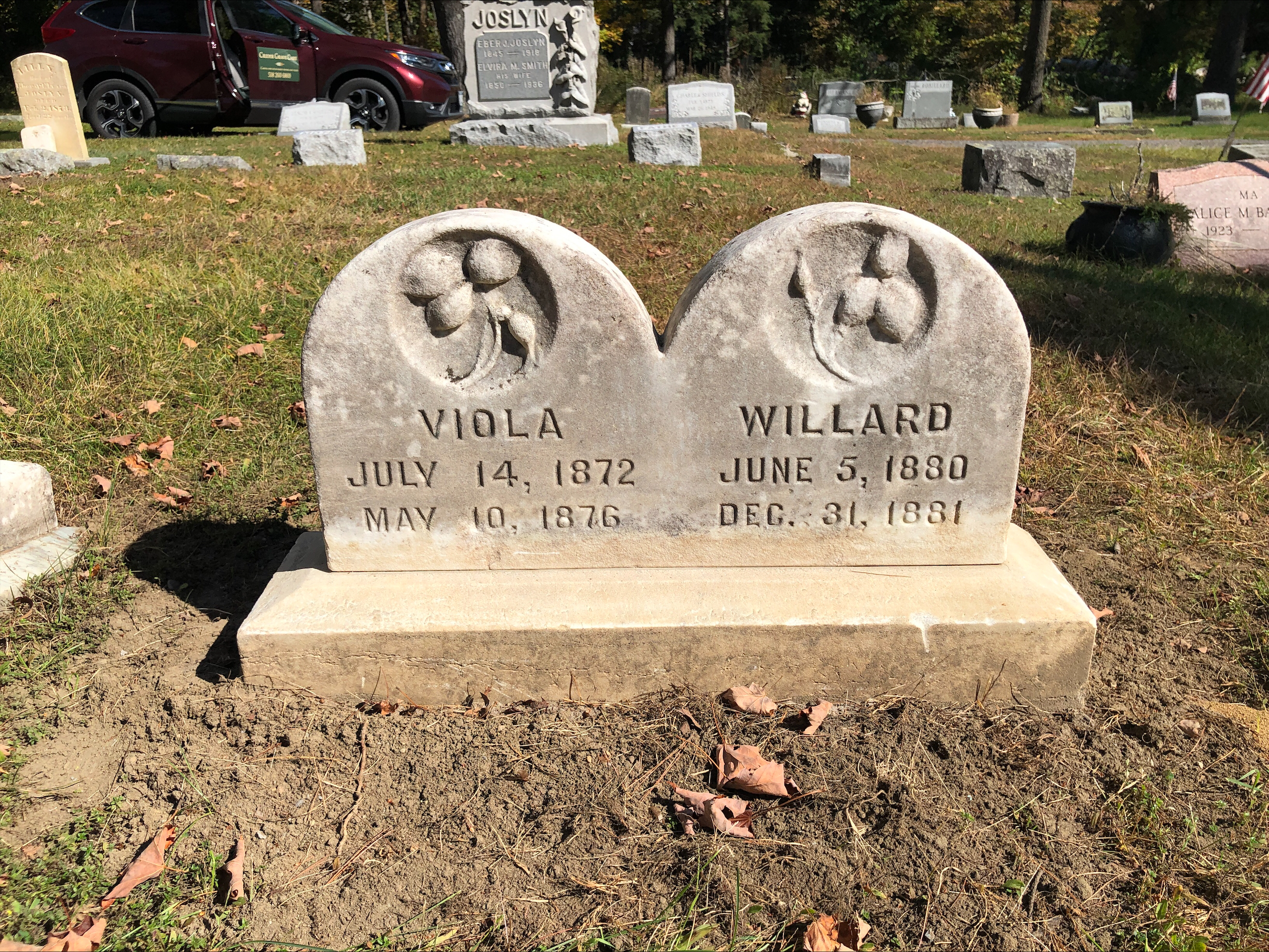 gravestone for viola and willard