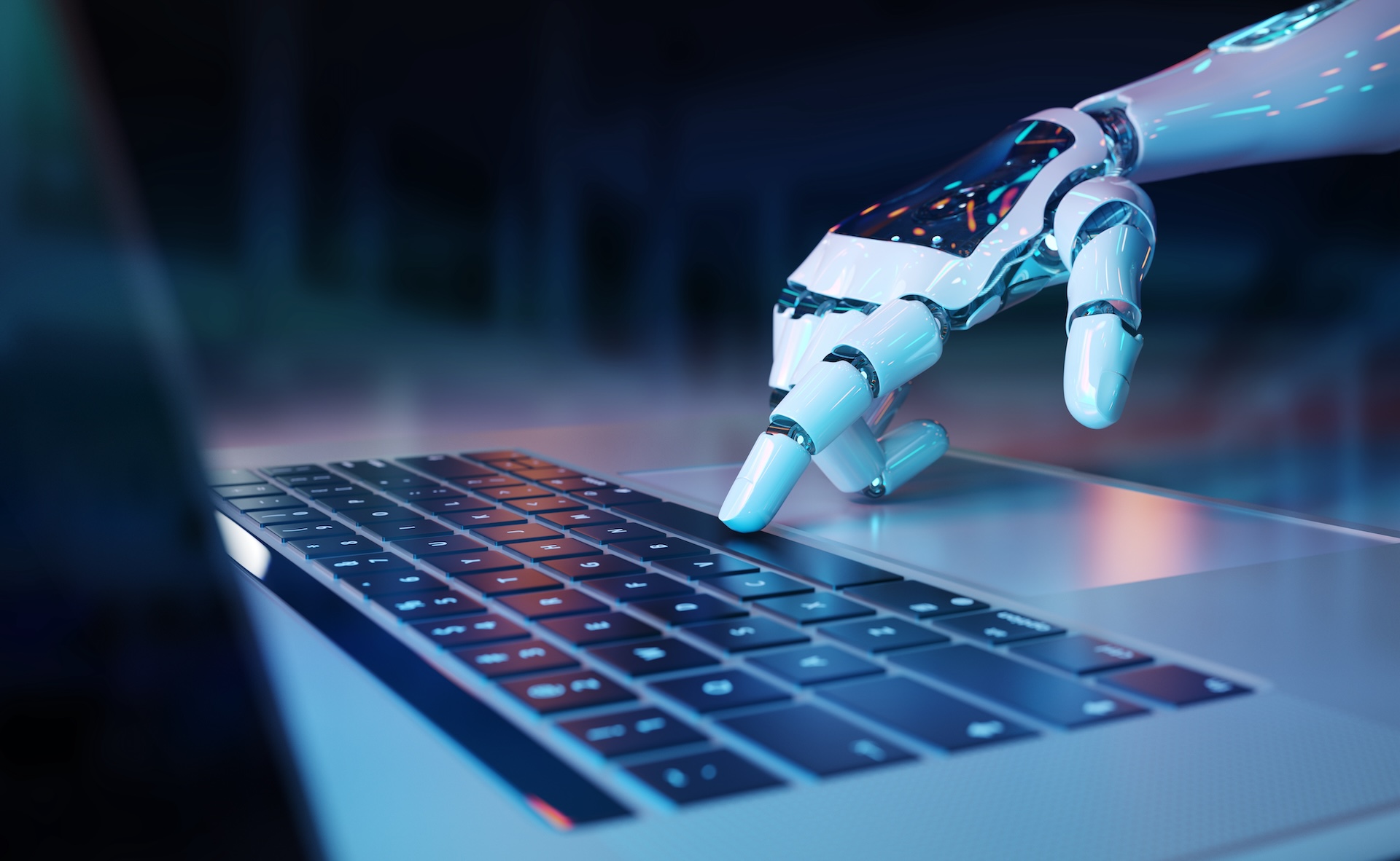 robot pressing keyboard