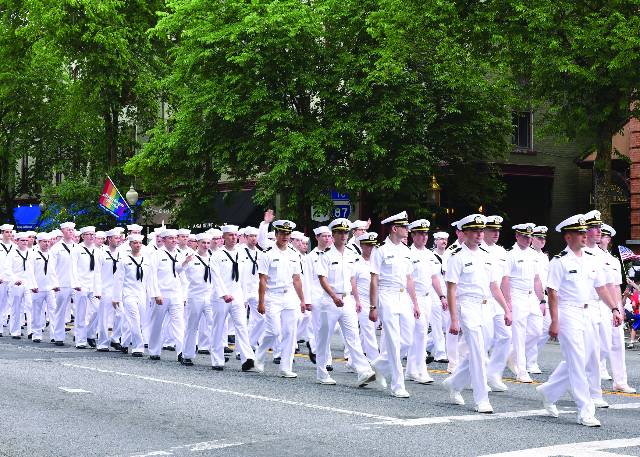 navy parade in downtown saratoga