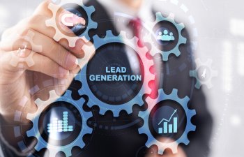 Lead Generation Concept On Cogwheels. Business Finance.