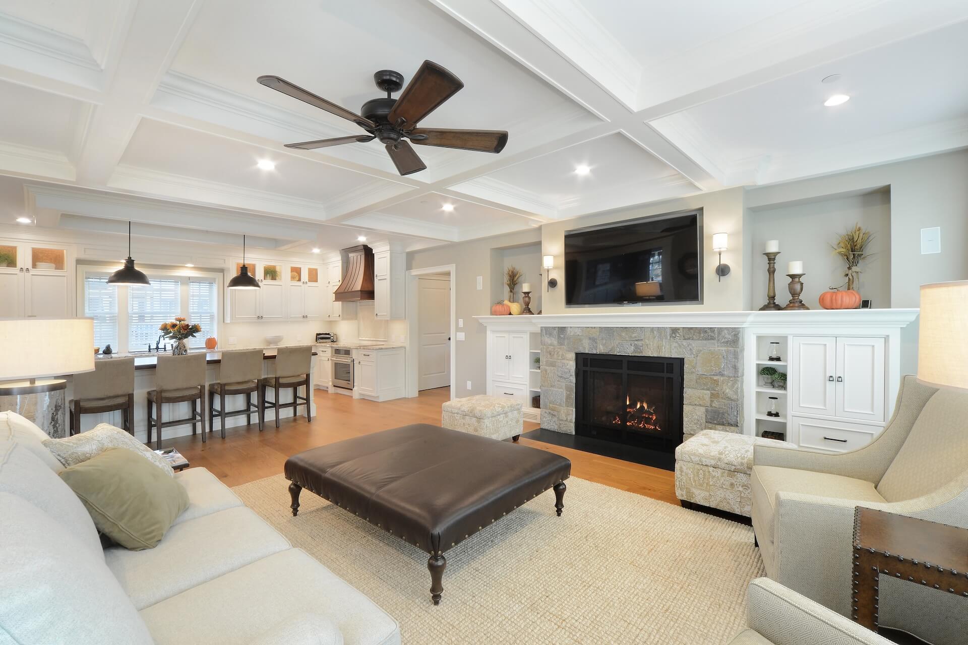 Galarneau Custom Home Interior Kitchen and Living Room #1