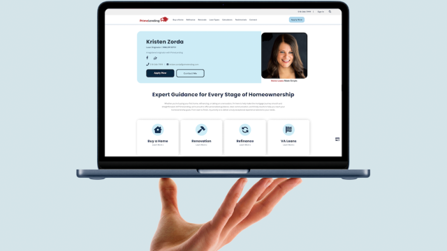 kristen zorda website on computer