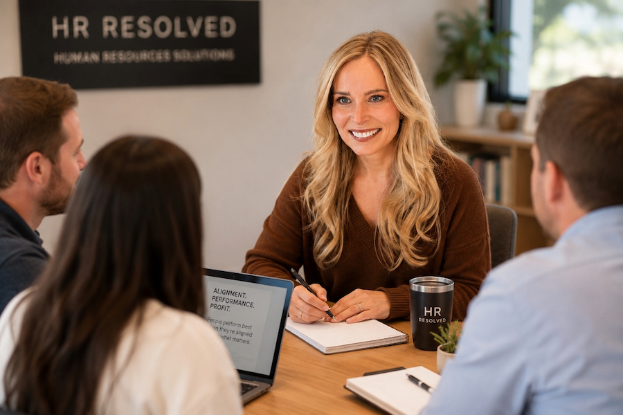 Business meeting with smiling woman